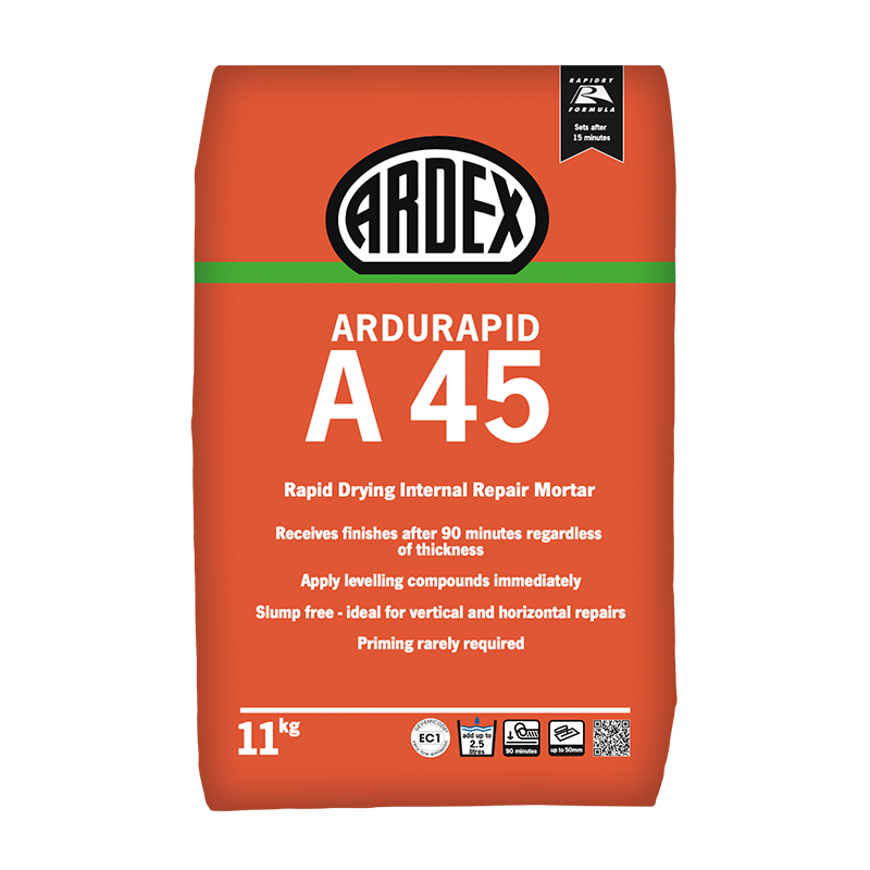 Ardex A45 Rapid Drying Internal Repair Mortar 11kg