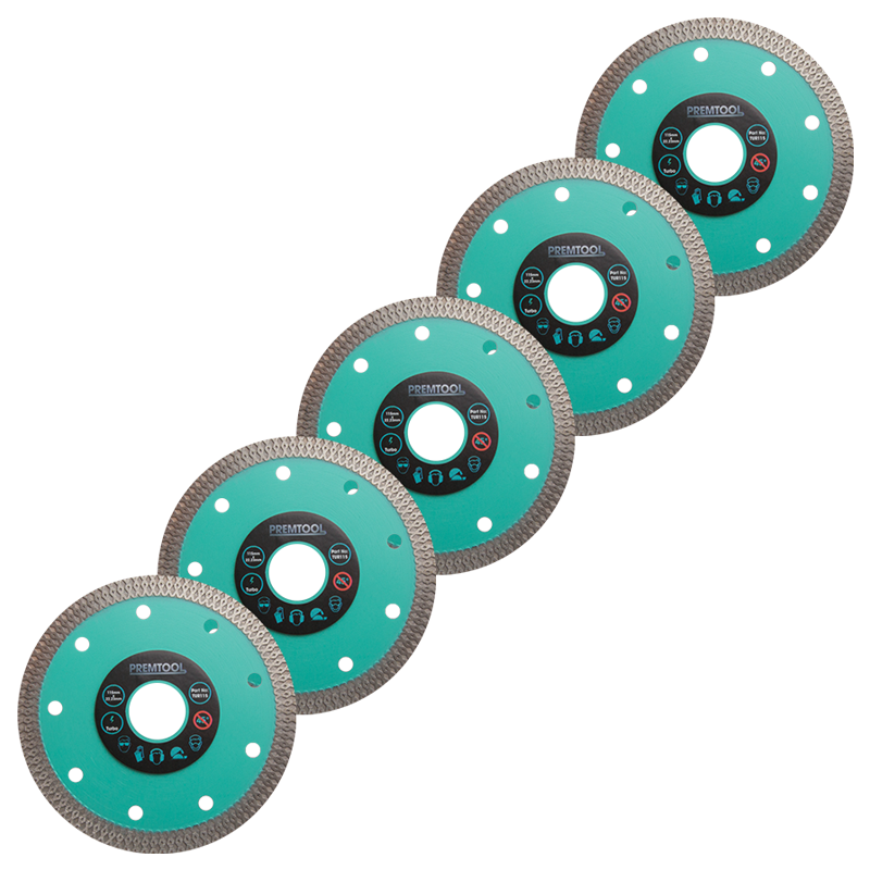 PREMTOOL Turbo Fastline 115mm X 22.2mm Diamond Blade TUR115 (5 Blade Bundle)