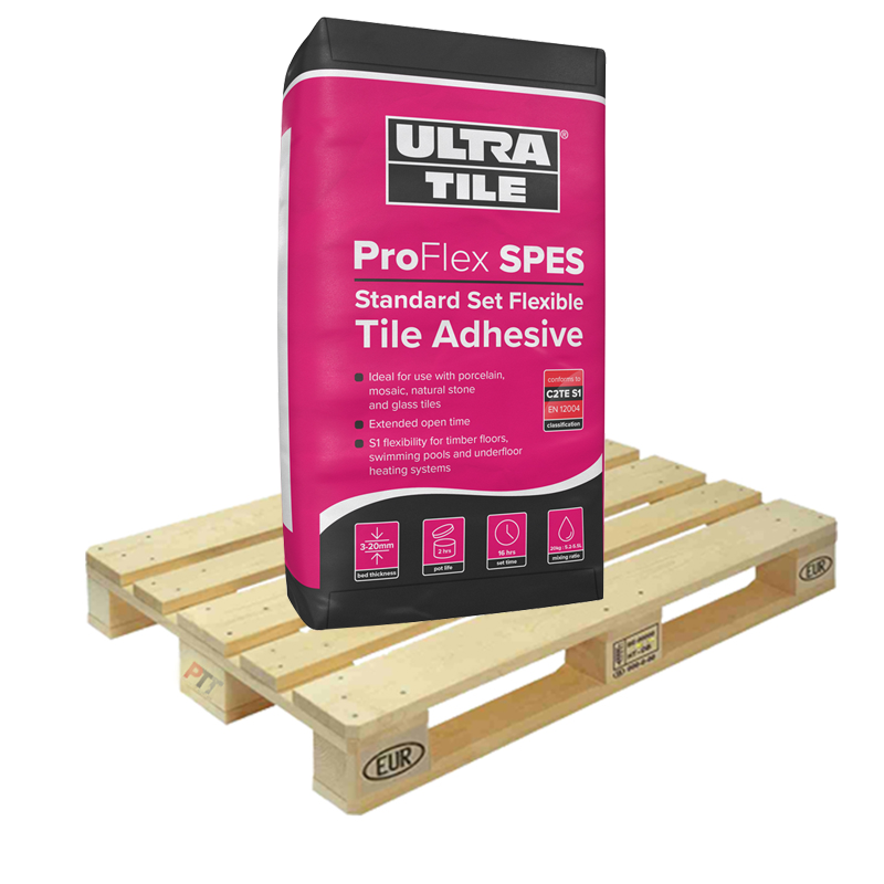 Ultra Tile Fix ProFlex SPES Standard Set Flexible S1 Adhesive Grey 20kg Half Pallet (25 Bag Tail Lift)