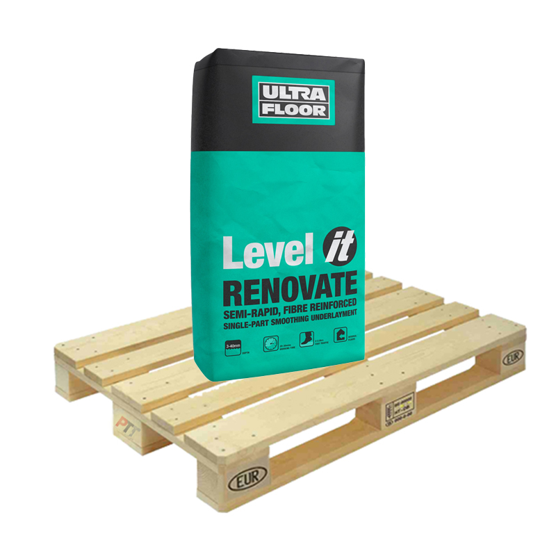 Ultra Floor Level It Renovate Semi-Rapid Fibre Reinforced Self Levelling Compound 20kg Half Pallet (25 Bags Tail Lift)