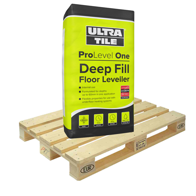 Ultra Tile Fix ProLevel One Deep Fill Self Levelling Compound 20kg Half Pallet (25 Bags Tail Lift)