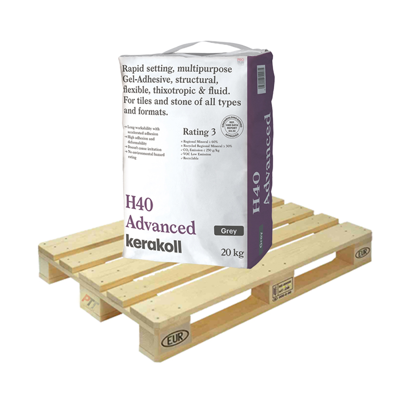 Kerakoll H40 Advanced Adhesive Rapid Set S1 20kg Grey Half Pallet (24 Bags Tail Lift)