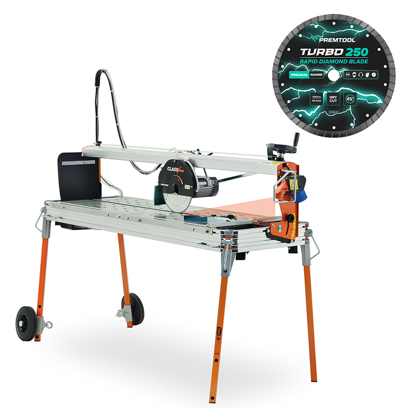 Battipav Class Plus 1300S Laser & Level Bridge Wet Saw 230v 661351 Landscaping Kit