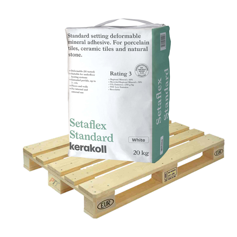 Kerakoll Setaflex Standard Set S1 Adhesive White 20kg Full Pallet (48 Bags Tail Lift)