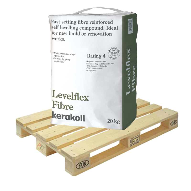 Kerakoll Levelflex Fibre Fast-Setting Fibre Reinforced Self Levelling Compound 20kg Half Pallet (24 Bags Tail Lift)