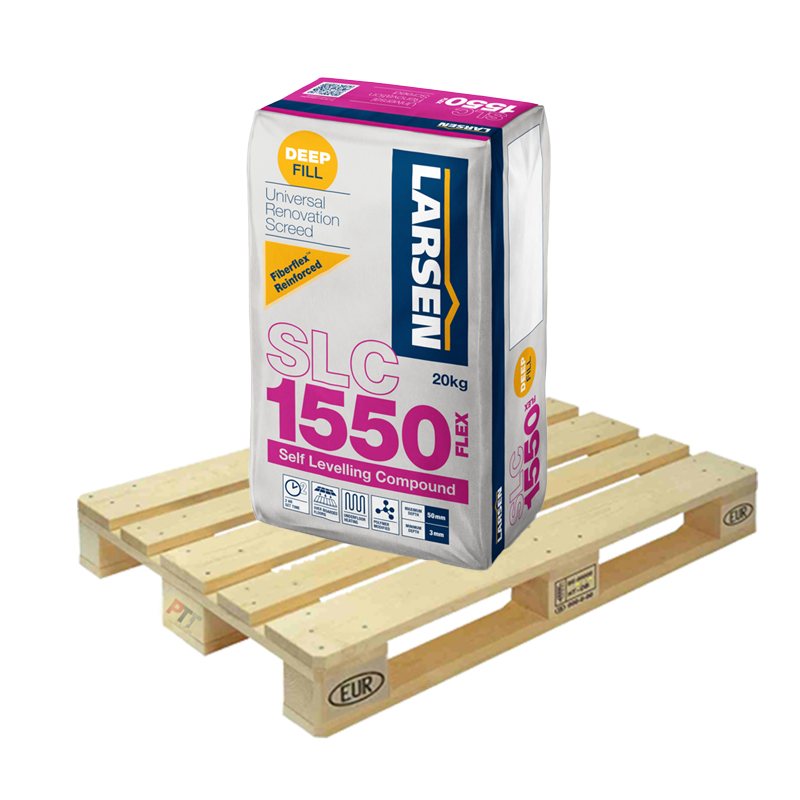 Larsen SLC1550 Rapid Set Pro Single Part Flexible Fibre Self Levelling Compound 20kg (48 Bag Pallet)
