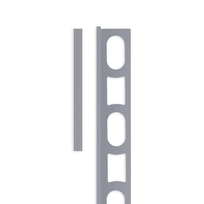 Mapei Color Aluminium Straight Edge Tile Trim 10mm 127 Artic Grey 2.7m