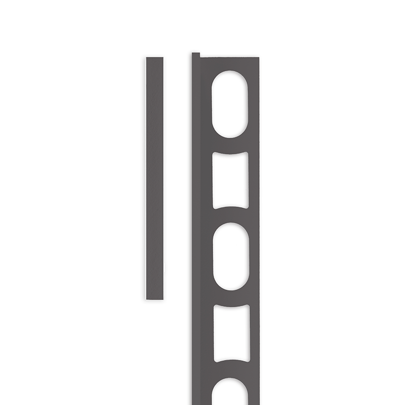 Mapei Color Aluminium Straight Edge Tile Trim 10mm 119 London Grey 2.7m