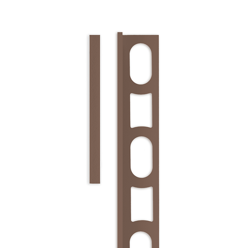Mapei Color Aluminium Straight Edge Tile Trim 10mm 144 Chocolate 2.7m