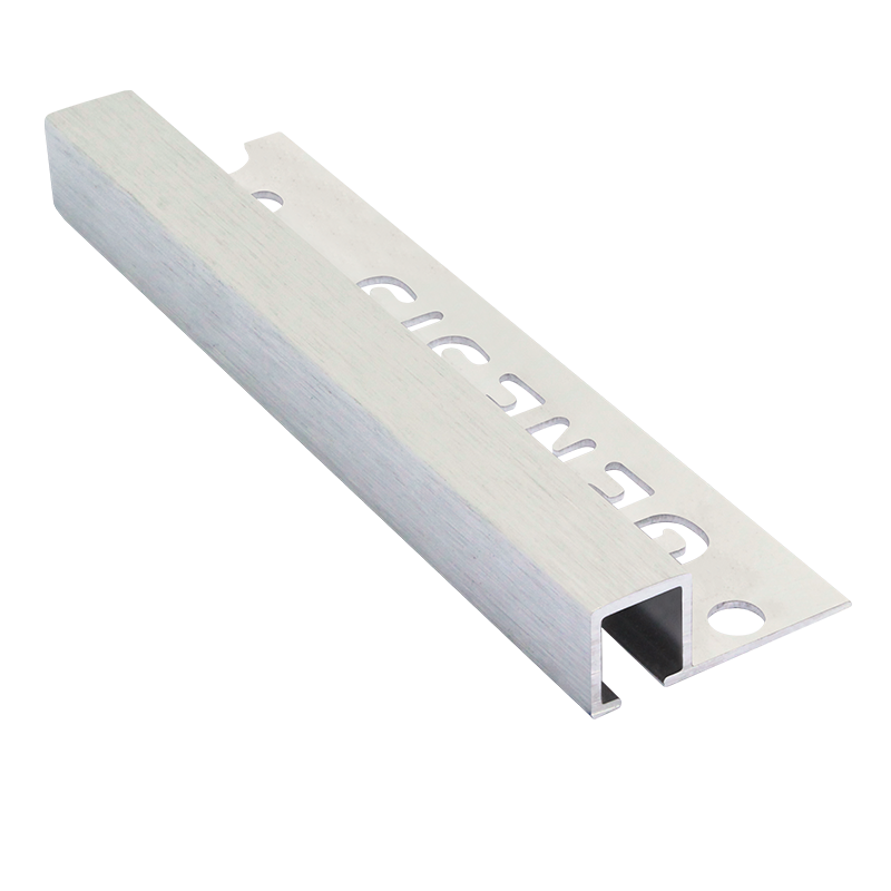 Genesis Brushed Chrome Square Edge Aluminium Tile Trim TDP 2.5m