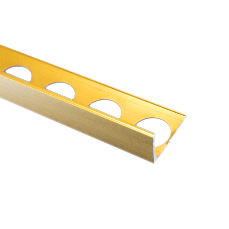 PREMTOOL Contract Metal Straight Edge Bright Gold Aluminium Tile Trim 2.5m
