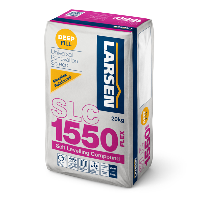 Larsen SLC1550 Rapid Set Pro Single Part Flexible Fibre Self Levelling Compound 20kg