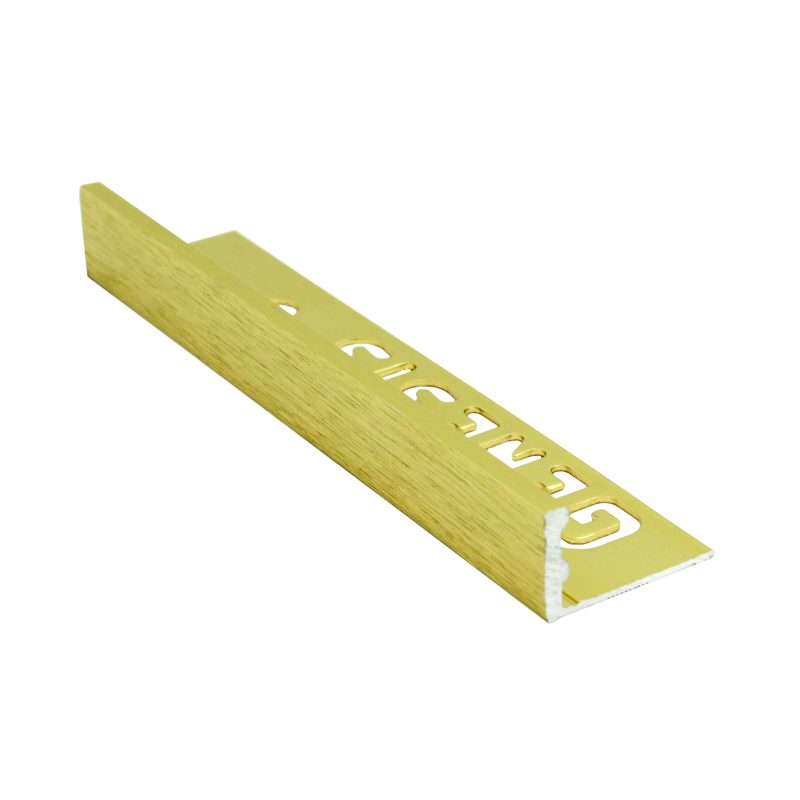 Genesis Brushed Brass/Gold Straight Edge Aluminium Tile Trim ESA 2.5m
