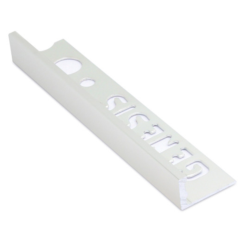 Genesis Bright Silver Straight Edge Aluminium Tile Trim ESA 2.7m