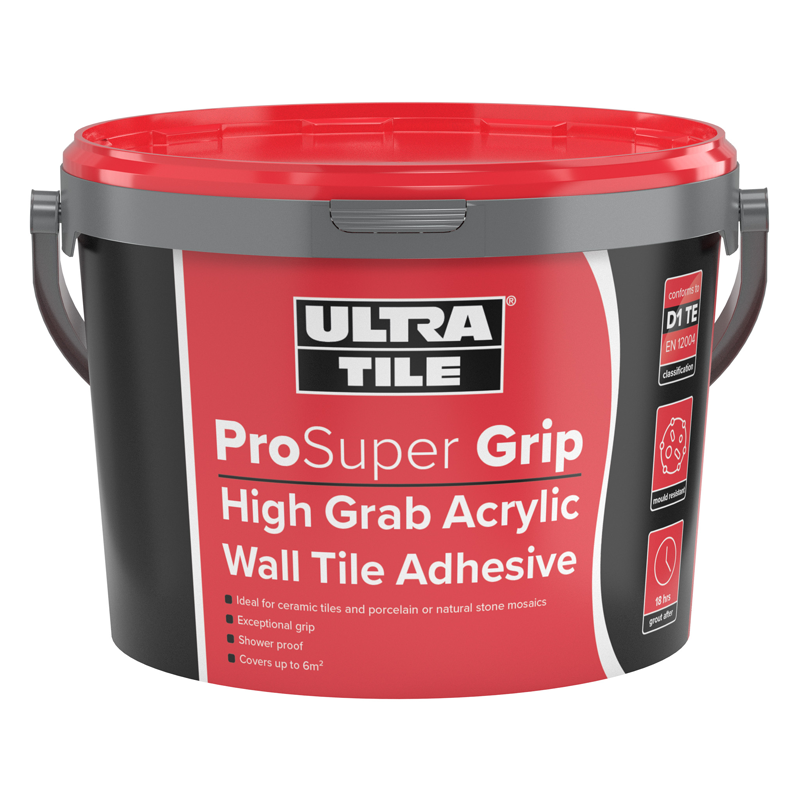 Ultra Tile Fix ProSuper Grip Ready Mixed Acrylic Wall Tile Adhesive 15kg